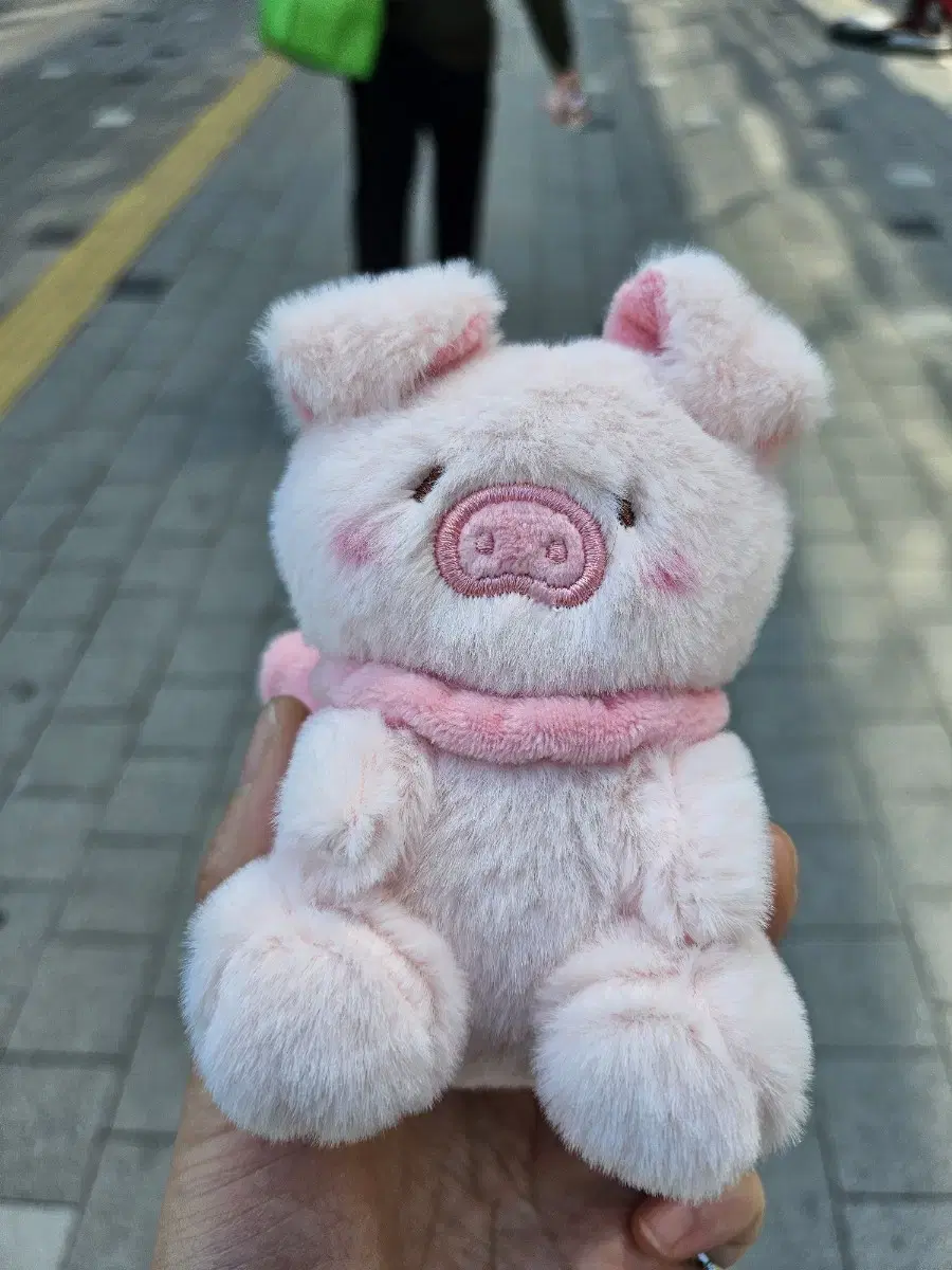 반택포 리본돼지 인형 키링