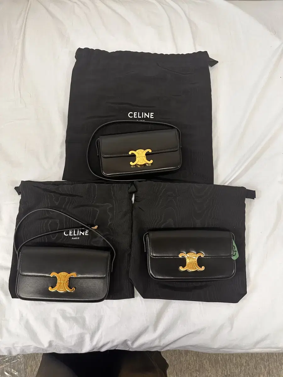 New)Seline shoulder bag Claude shinee calfskin black