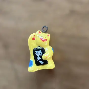 마네키네코 스트랩 노랑 컬러 유후인 행복