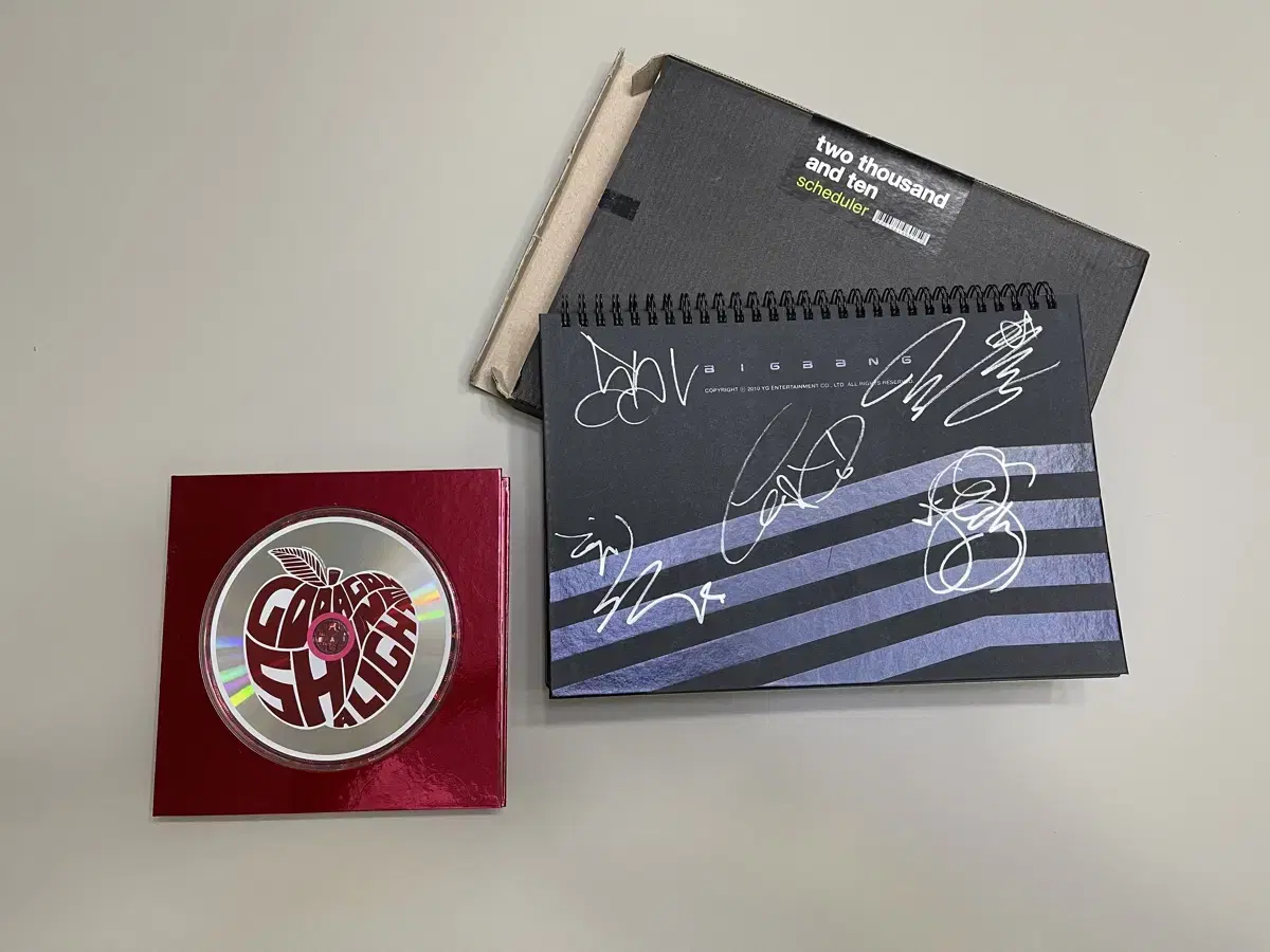 빅뱅 친필 사인 스케줄러 & 지드래곤 콘서트 CD