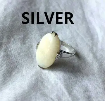 빈티지 화이트 오팔 실버 반지 SILVER 천본 시스루 레트로