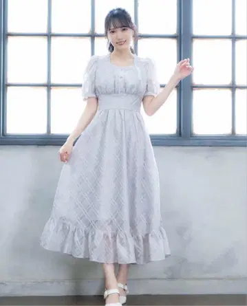 evelyn 시어 체크 코르셋 OP