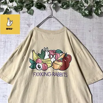 FR2 에프알 2 반팔 티셔츠 토끼 후르츠 백 프린트 베이지 L