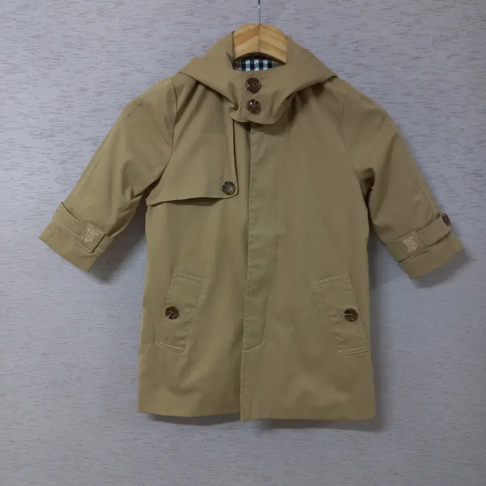 A4-29/Beige Hooded Trench Coat Children's Clothing