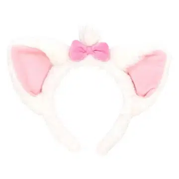 고양이 귀 머리띠 핑크 리본 포함