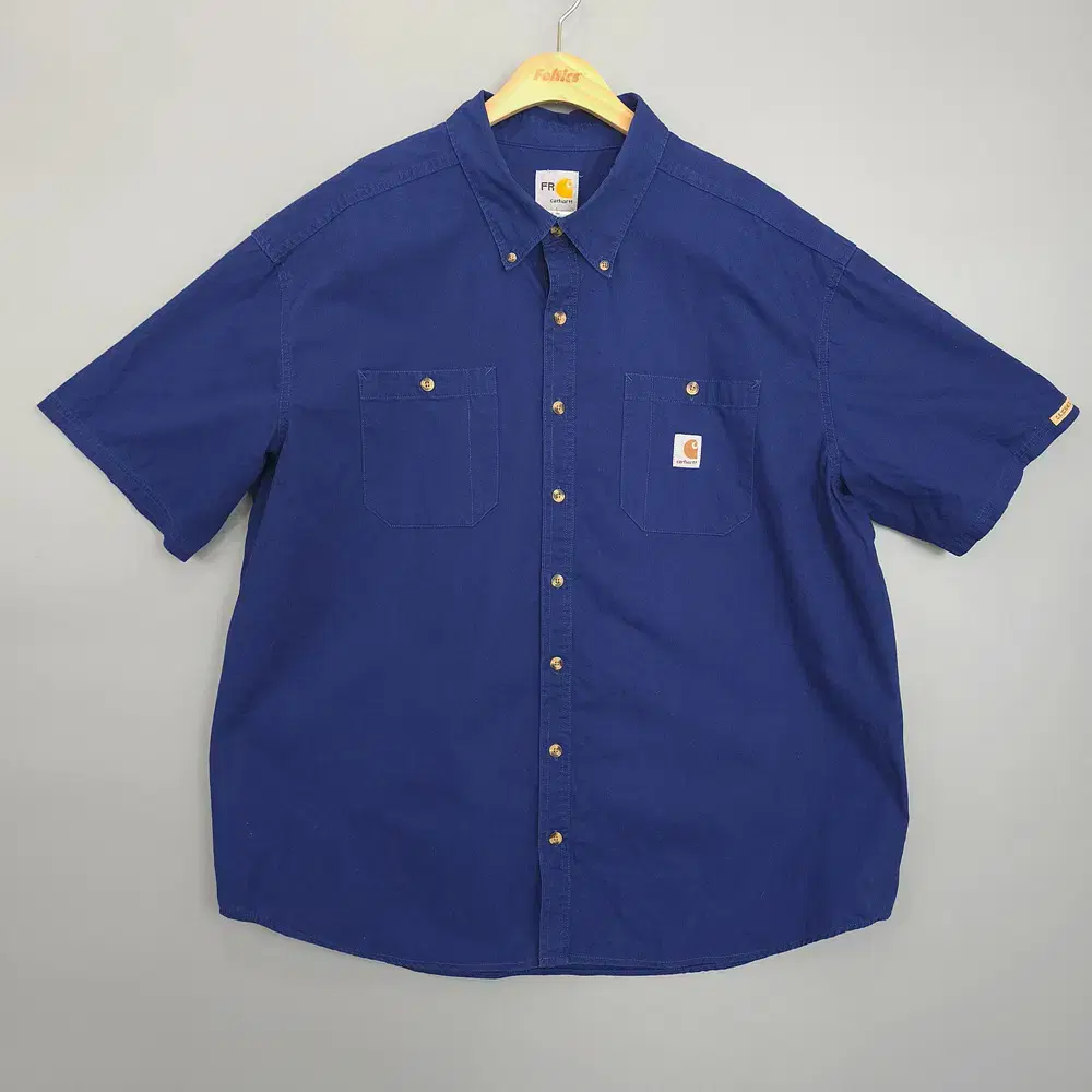 칼하트 Carhartt  네이비 원포켓 코튼 반팔셔츠