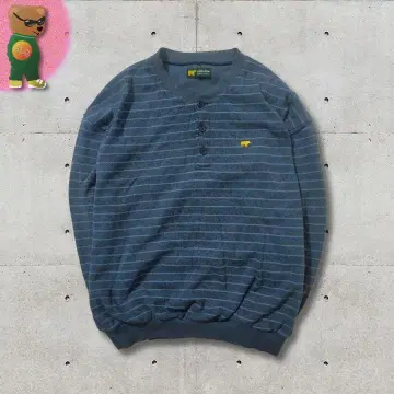 LL 90's 빈티지 자수 로고 셔츠 하프 버튼 보더