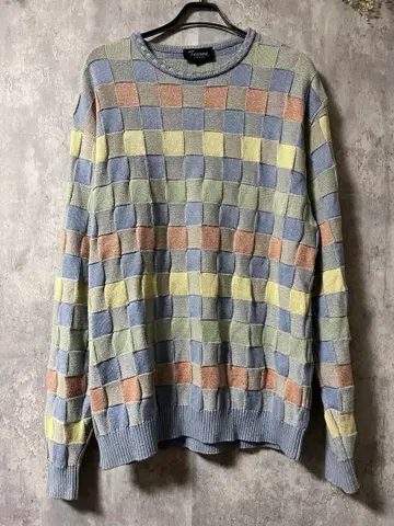 TOSANI 90s 디자인 체크 니트