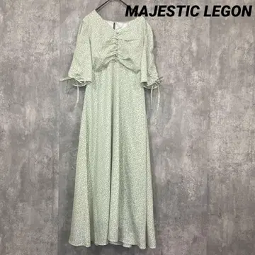 MAJESTIC LEGON 하카나게 플라워 개더 원피스 그린 M