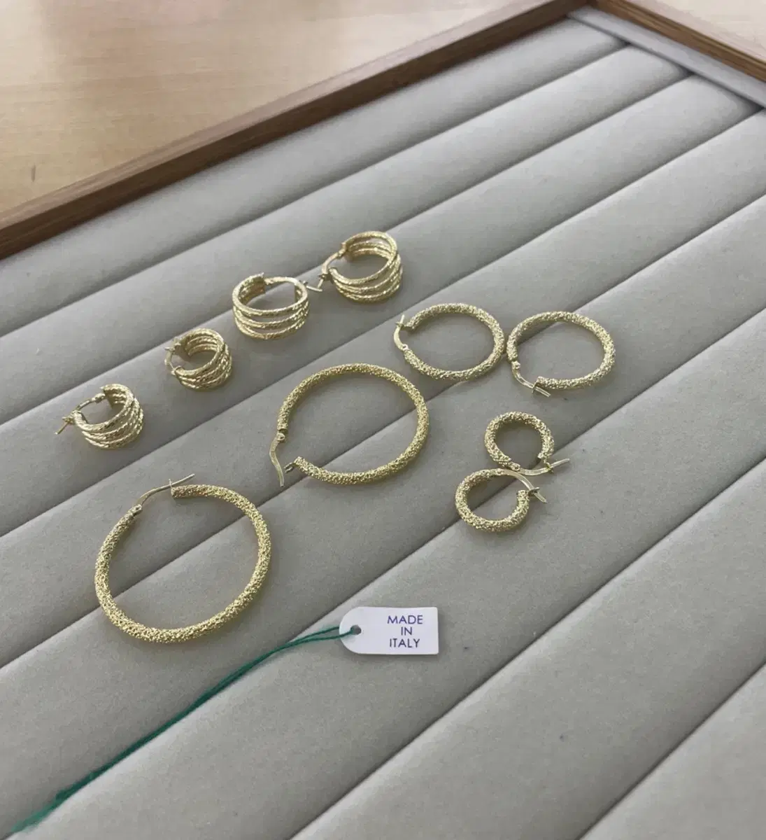 18k Sparkling Hoop 5 Types, priced individually, two new items remaining