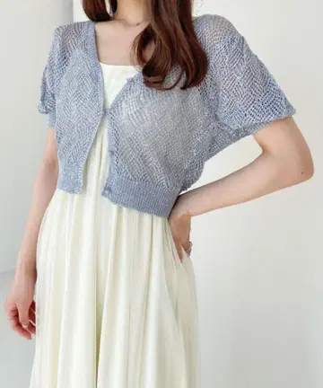 시스루 크롭 가디건 Heather