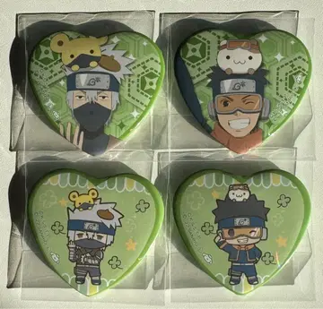 NARUTO 하타케 카카시 우치하 오비토 산리오 캔뱃지 4종 세트