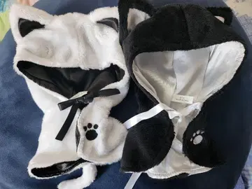 기프트 기프트 봉제 인형 판초 화이트 고양이 검은 고양이