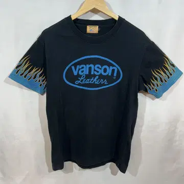 vanson Leathers 티셔츠 바이커 아메카지 블랙 L