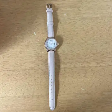 핑크 가죽 자동 시계 골드 케이스