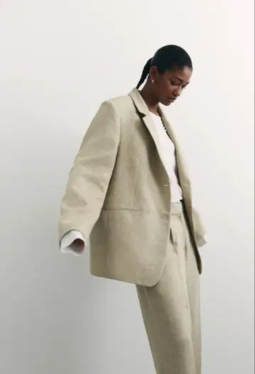 새상품 h&m 루즈핏 블레이저 베이지