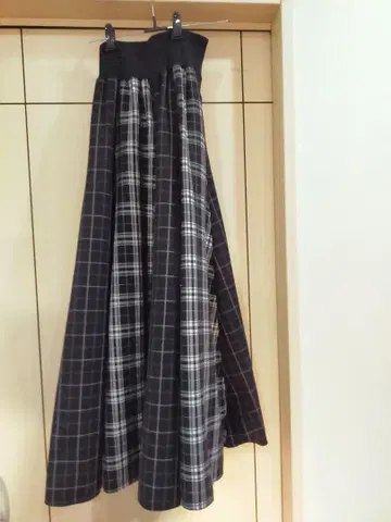 YAMADAYA SCOTCLUB 체크 플레어 롱 스커트