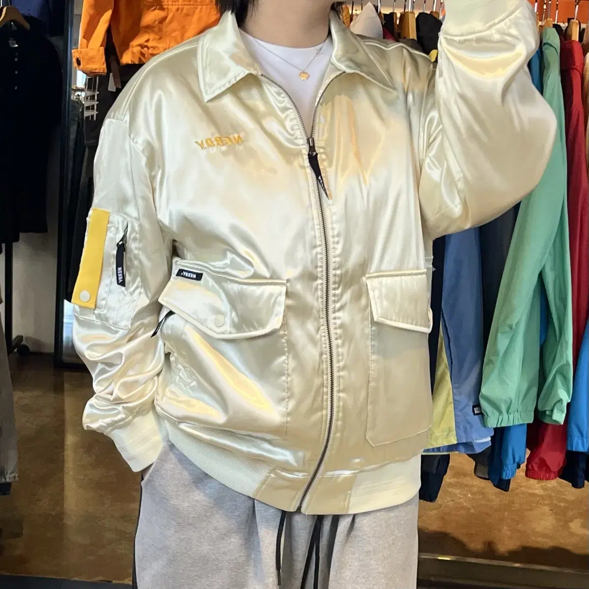 Nerdy Yellow Satin Jacket
