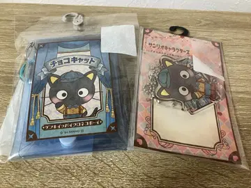 새상품 초코 캣 아크릴 키링, 카라비너 포함 미니 파우치