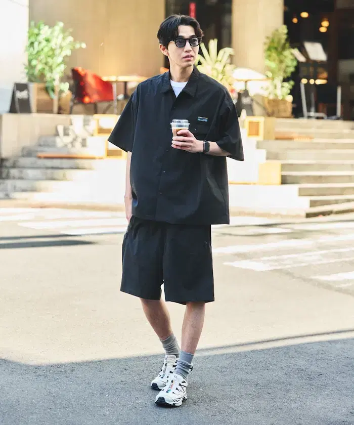 Freaks Store 25SS High-Function Air Ride Pocket Shirt/e.ji Pants Set Black L