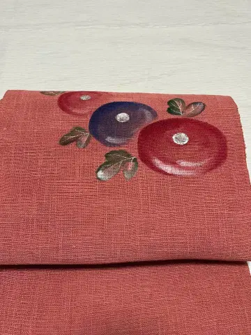 순수 실크 미사용품 사 만주국화 나고야 오비(약 24cm)