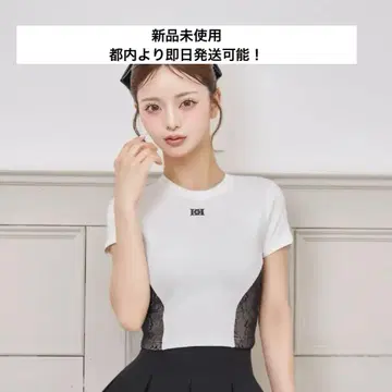 다리치 DD 로고 사이드 레이스 티셔츠 화이트
