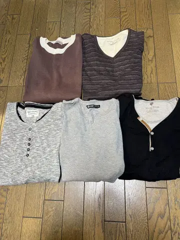 beams 등 남성용 반팔 긴팔 티셔츠 세트 (5종) L~LL