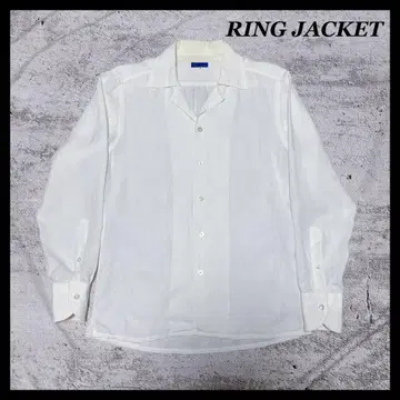 RING JACKET 오픈 카라 린넨 셔츠 화이트 S 린넨