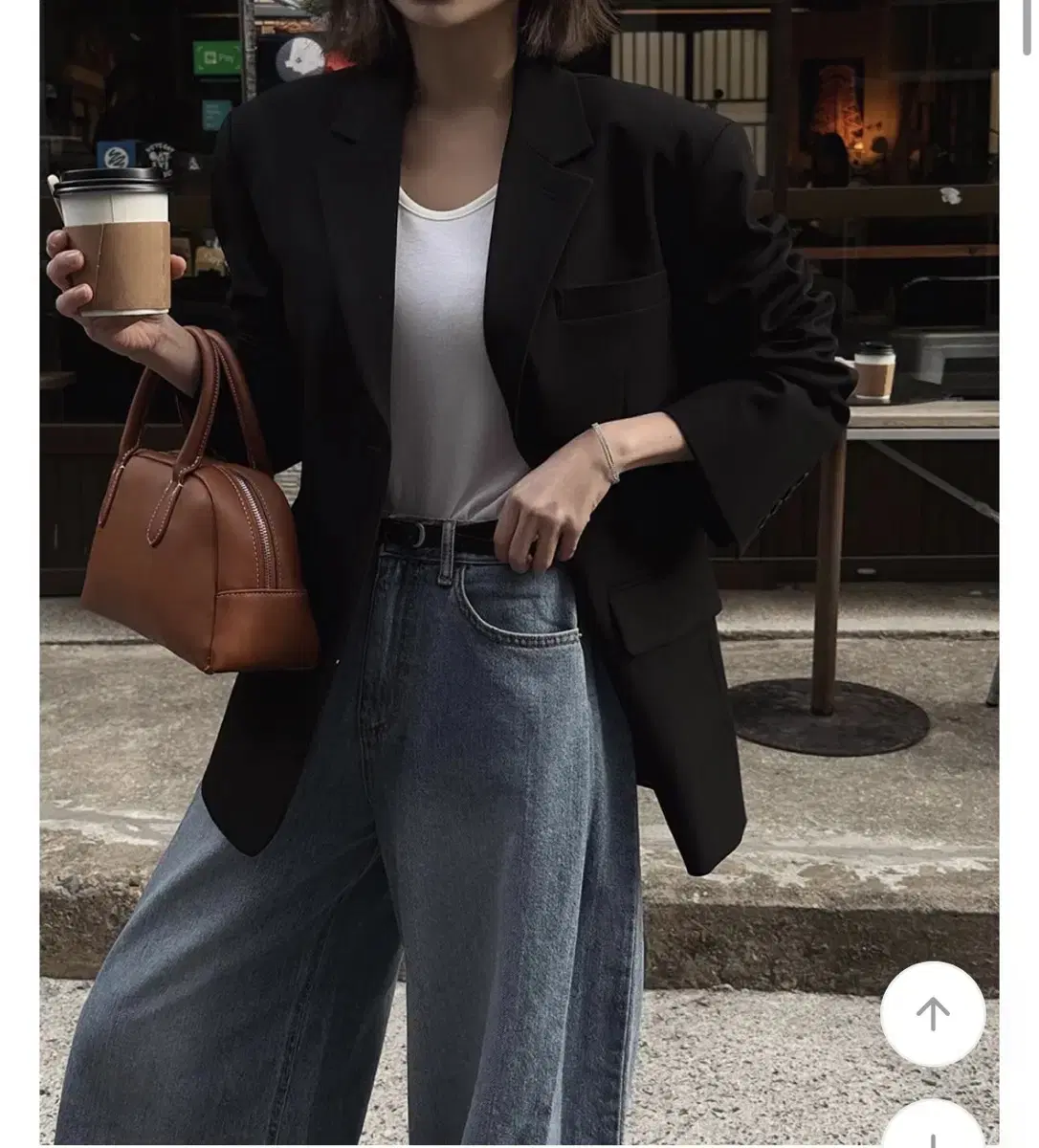 먼데이오프 루즈핏자켓. 블랙. 봄자켓. 아루드 올슨 오브제스트 구즈