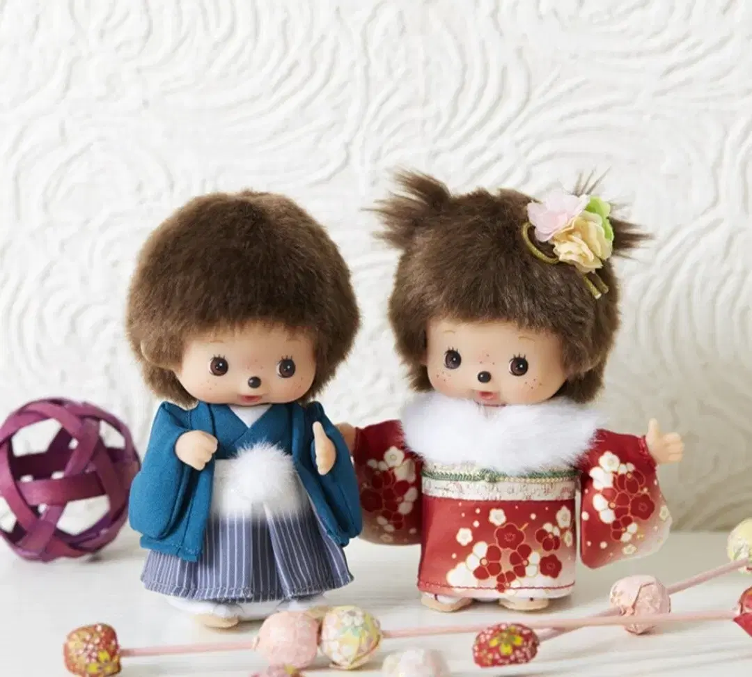 (New) Sekiguchi Monchhichi Bebichhichi 20th Anniversary Couple Set