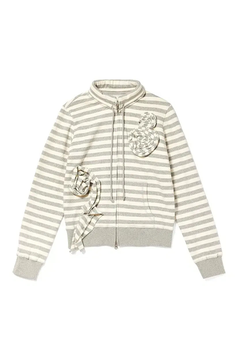 Openyy Applique Zip-Up Jacket Gray