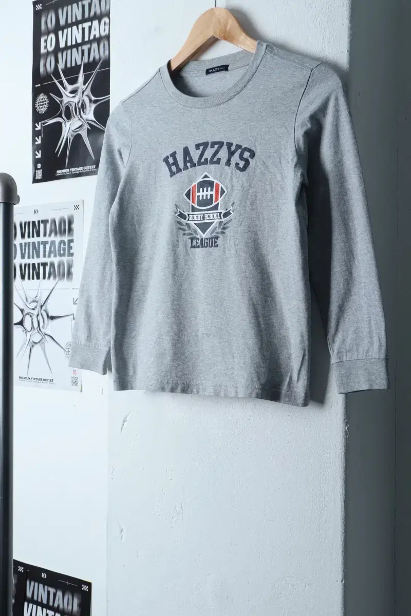 (S) Hazzys Long Sleeve T-Shirt Children's Key Big Logo-12ABF