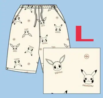 포켓몬스터 피카츄 이브이 6부 기장 숏 팬츠 L