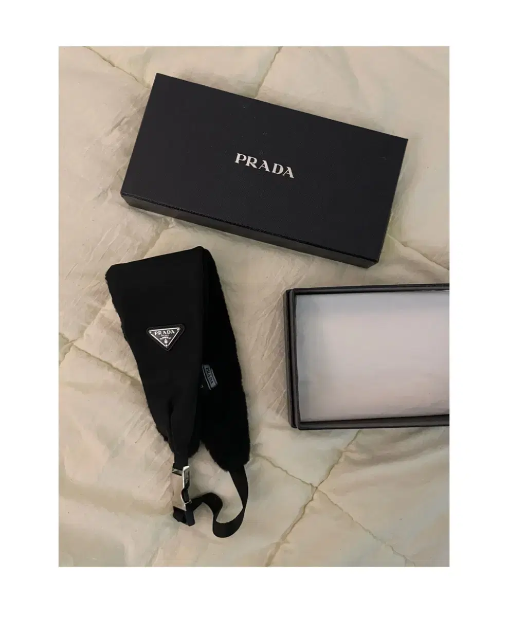 [노제착용/유일매물/정품] 프라다 prada 나일론 버클 헤어밴드