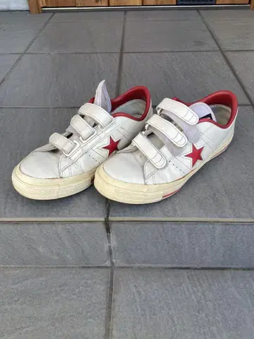 컨버스 벨크로 빨흰색 made in Japan