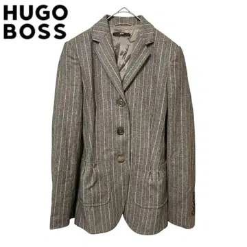 HUGO BOSS 스트라이프 테일러드 자켓 / 그레이