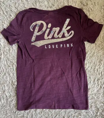 Victorias Secret PINK V넥 티셔츠 보라색