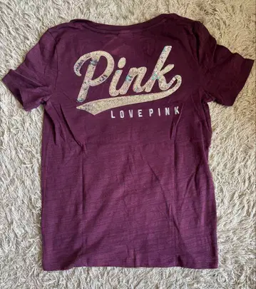 Victorias Secret PINK V넥 티셔츠 퍼플