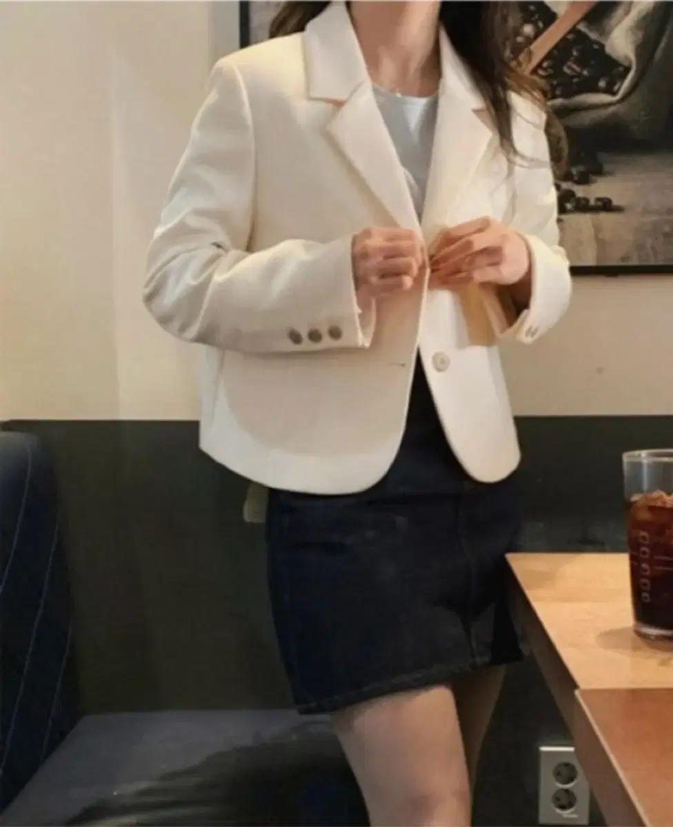 슬로우앤드 아이보리 자켓 하객룩 (새상품)