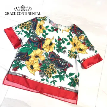 GRACE CONTINENTAL 트윌 스카프 프린트 탑