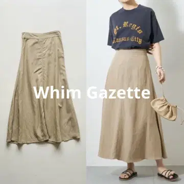 Whim Gazette 린넨 레이온 플레어 스커트 일본제