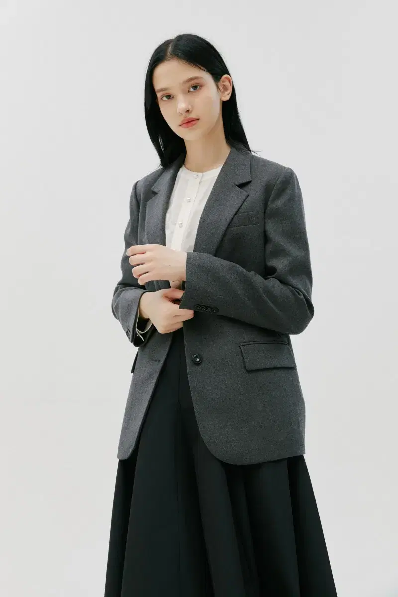 Jillstuart New York Black Solid Wool Blend Jacket (Black)