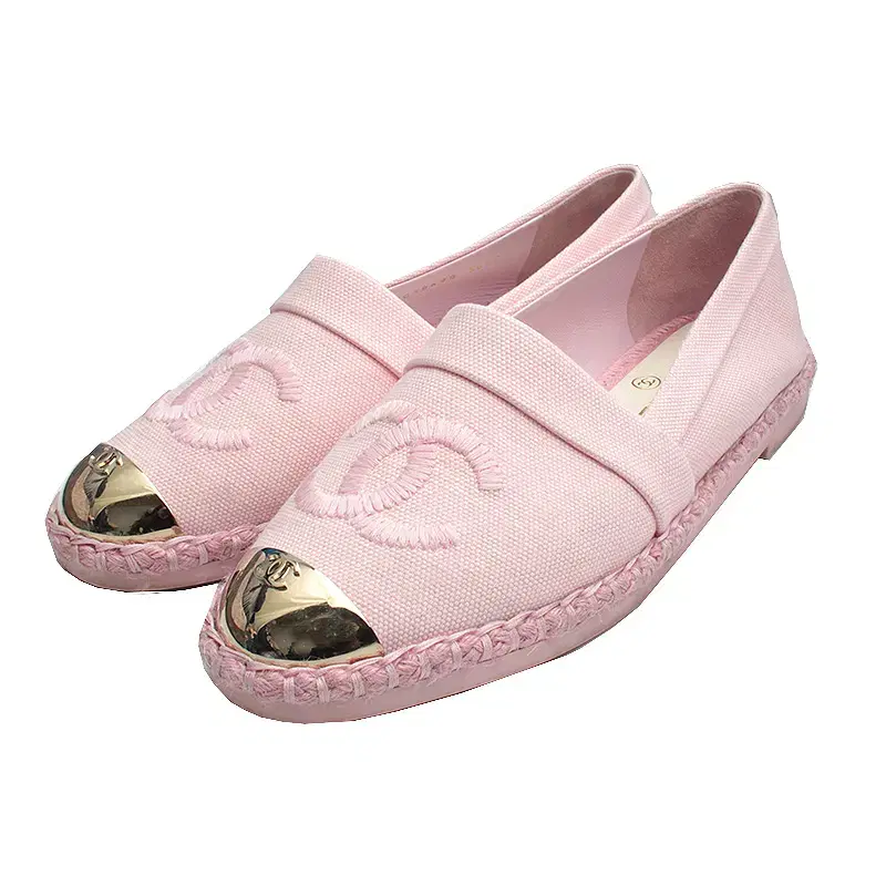 Chanel Light Pink Cap-Toe Espadrilles 36vahn C