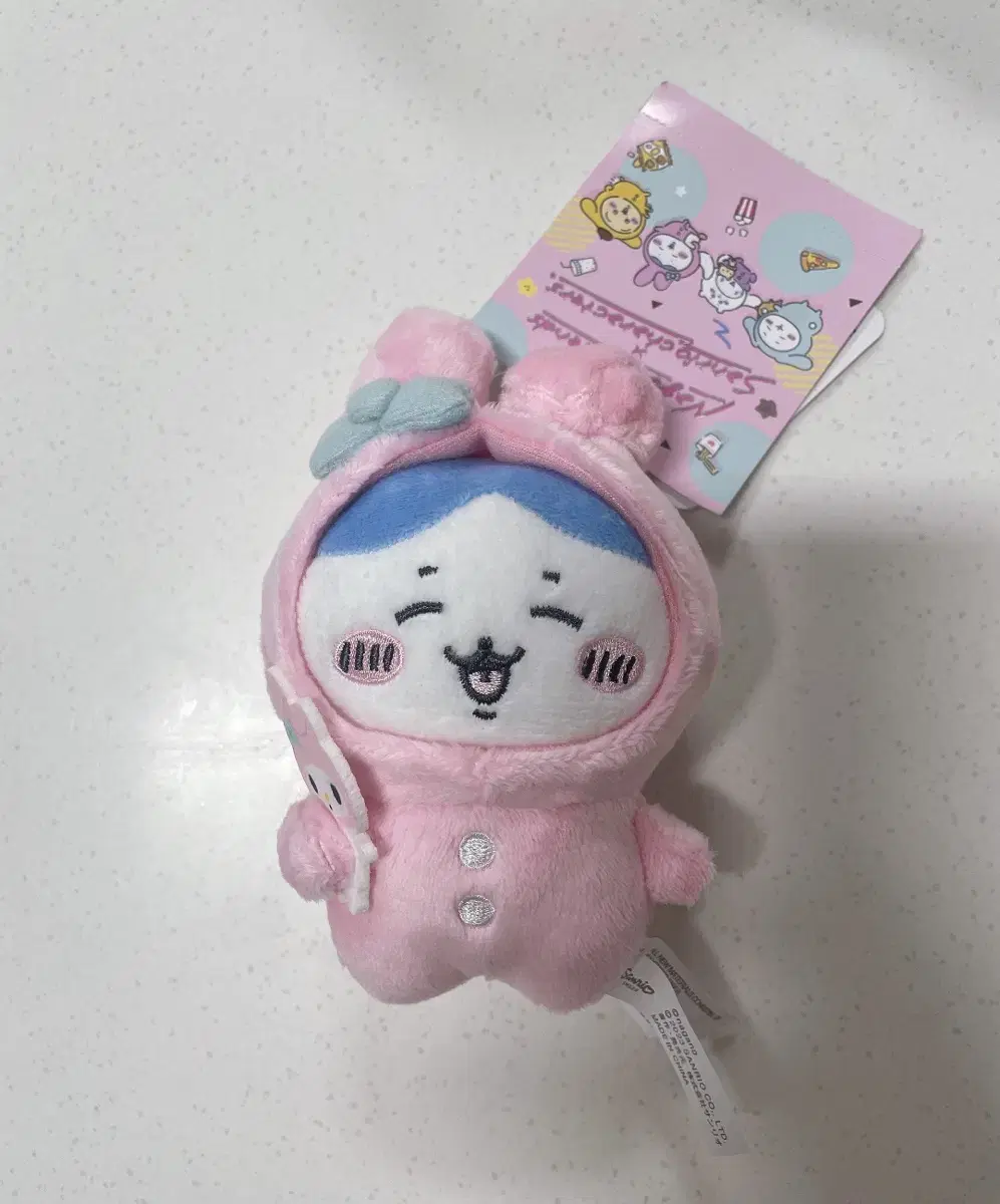 산리오 치이카와 콜라보 마이멜로디 하치와레 마스코트 인형 키링