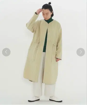 yuni 퀼트 라이크 파이핑 롱 코트 [미사용품]