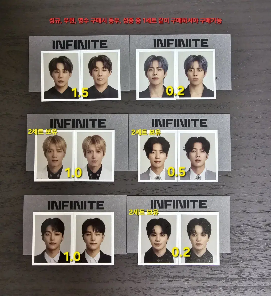 Infinite Kim Sungkyu Nam Woohyun L ID Photo 4-Cut Photo WTS