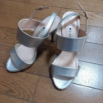 DIANA 실버 하이힐 샌들 글리터