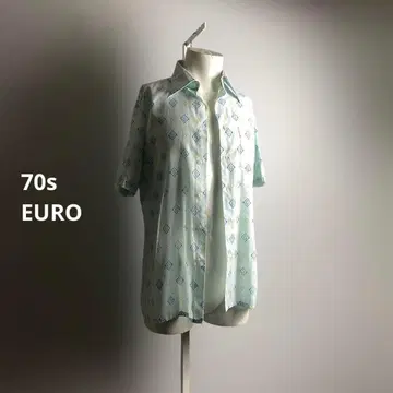유럽 70s 60s 셔츠 상의 자수 빈티지