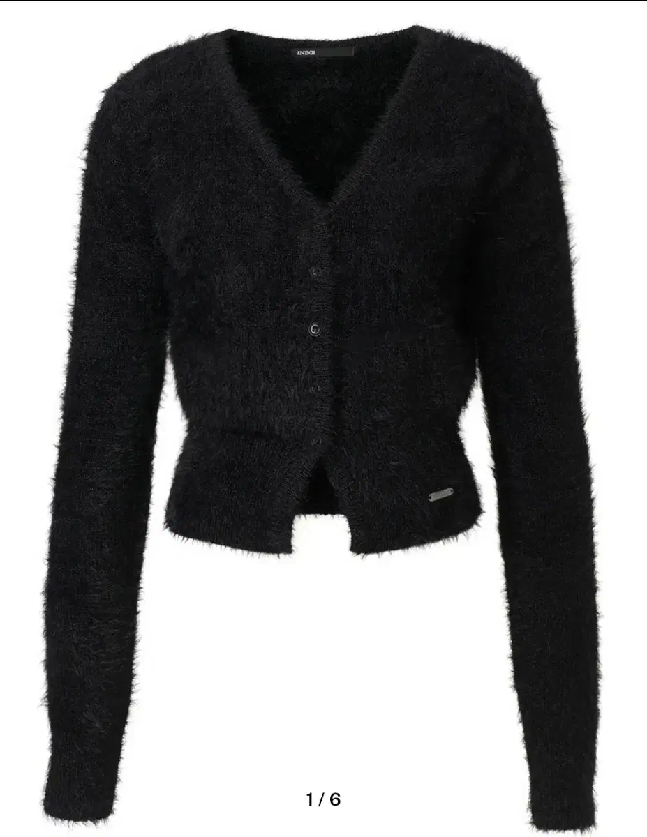Inegi Hairy Fur Cardigan Black