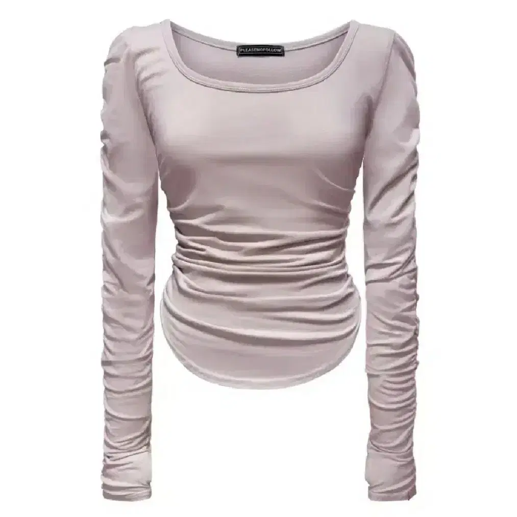 New product/Please No Follow Camo Shirring Short Top Gray on